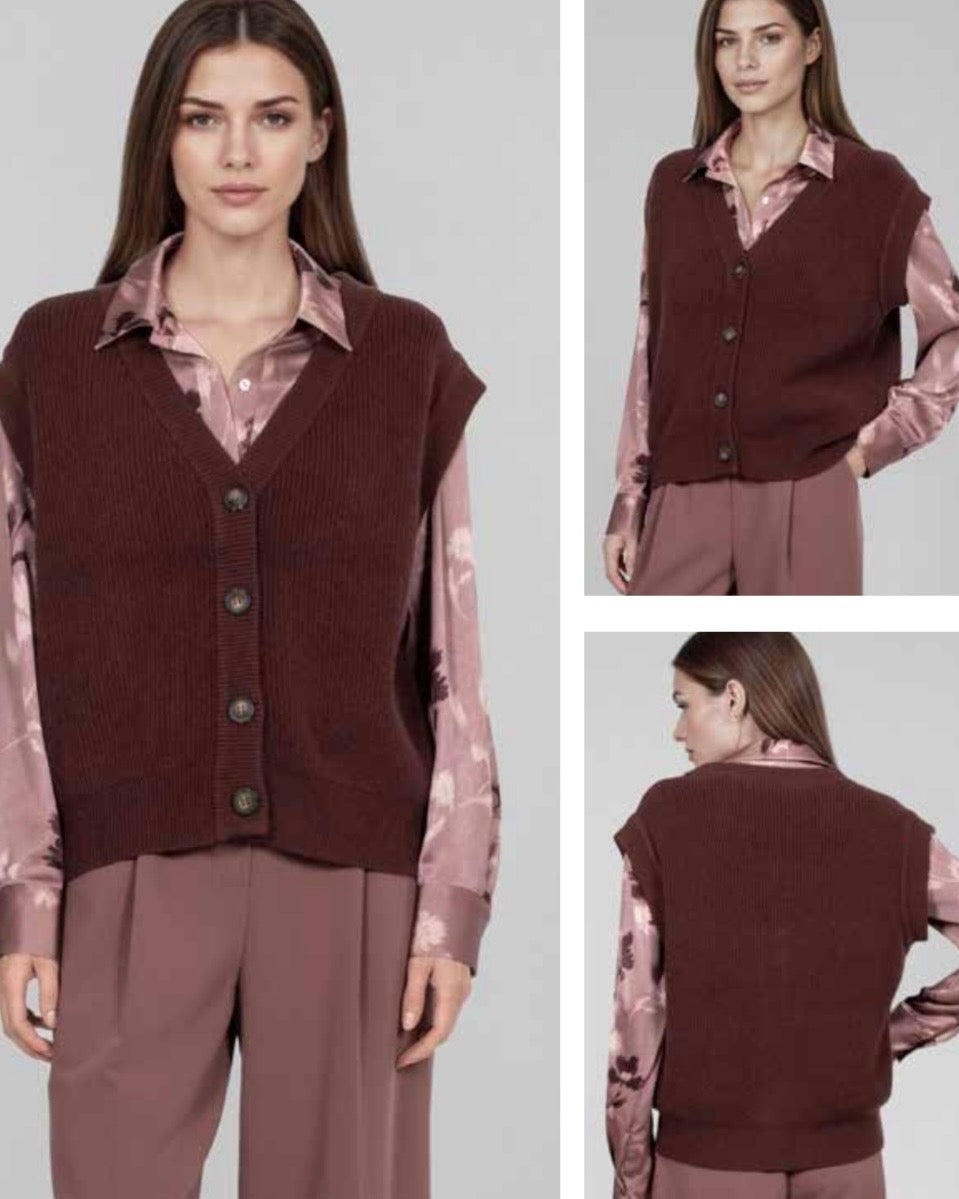Cardigan bordeaux a costine