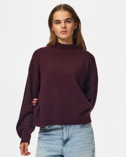 Maglione bordeaux scollatura tonda