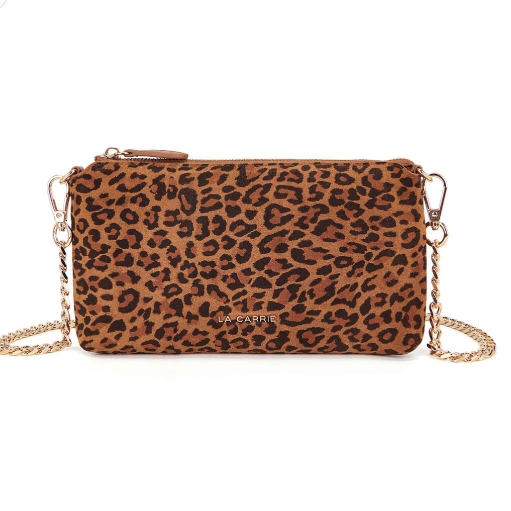 Pochette suede stampa animalier
