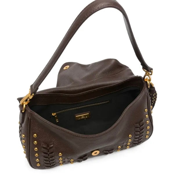 Borsa a spalla in pelle brown