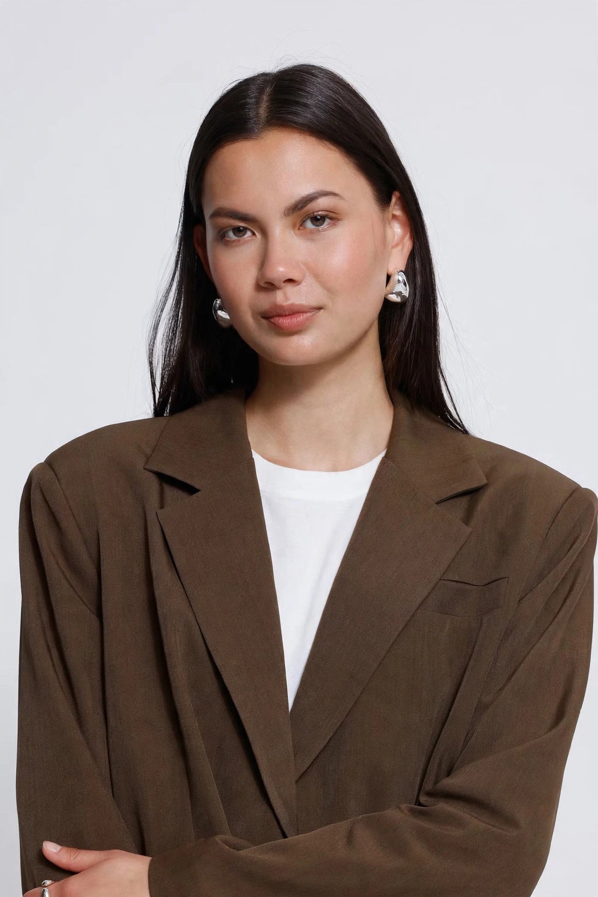 Giacca moro oversize monopetto
