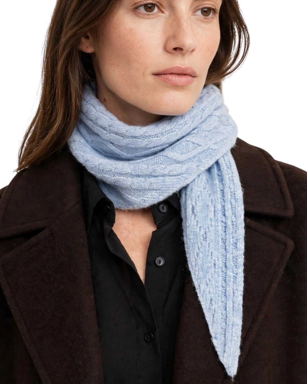 Light blue triangle scarf