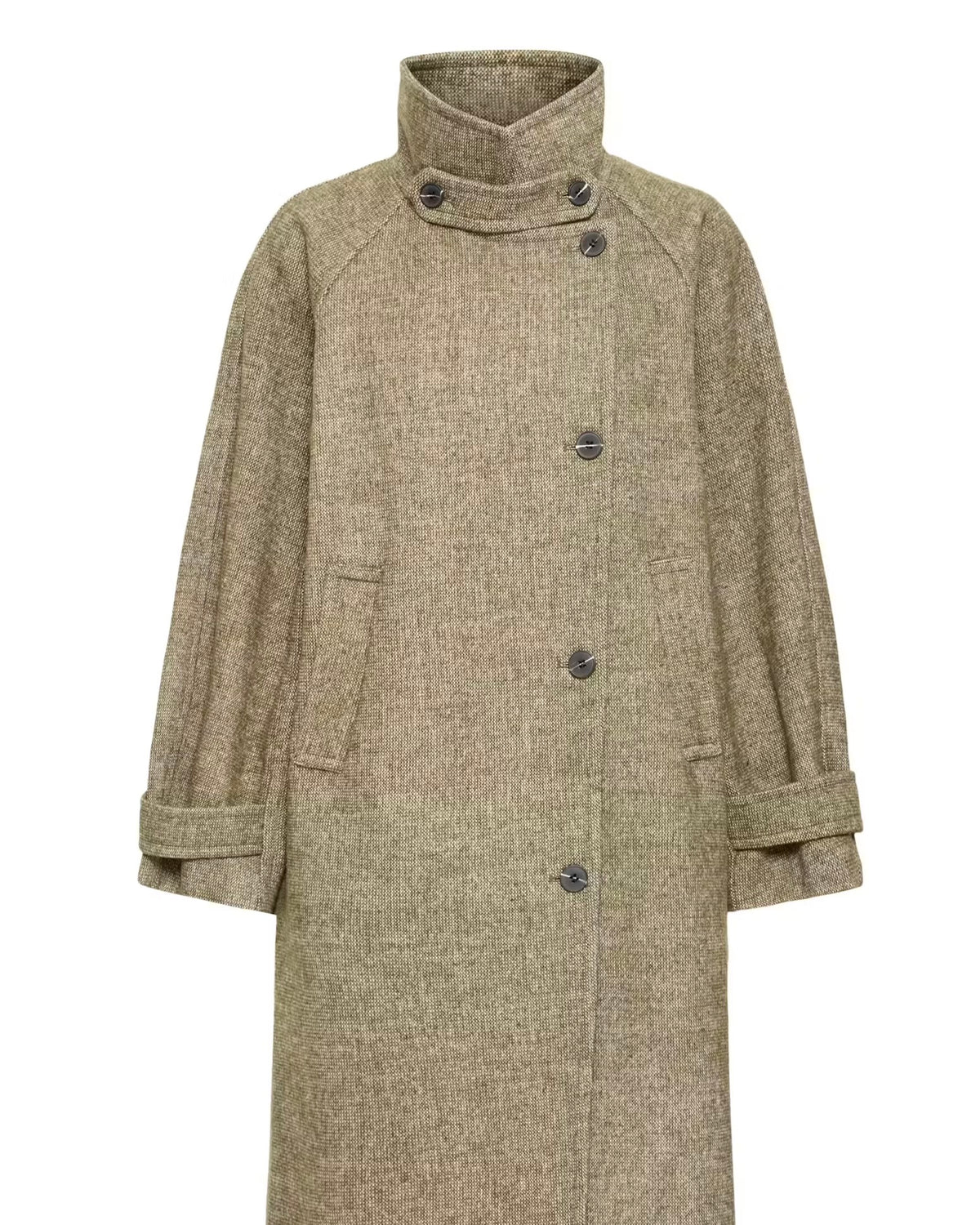 Cappotto lana verde oversize