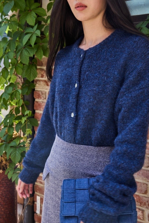Cardigan blu in lana Ihbelablue