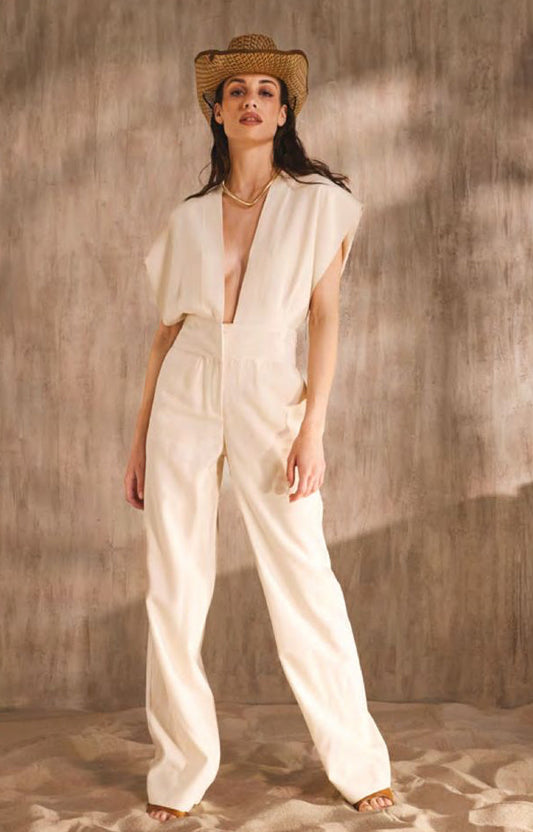 Tuta burro con scollo a V