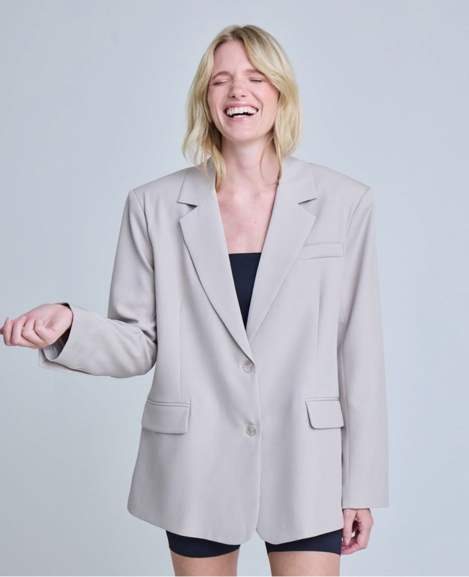 Giacca blazer monopetto beige