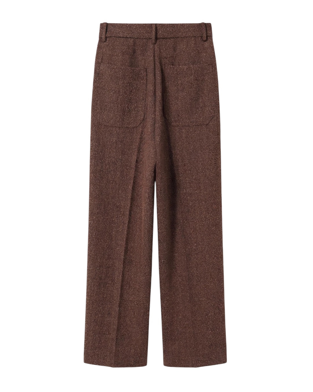 Pantalone bordeaux palazzo vita alta con tasche posteriori