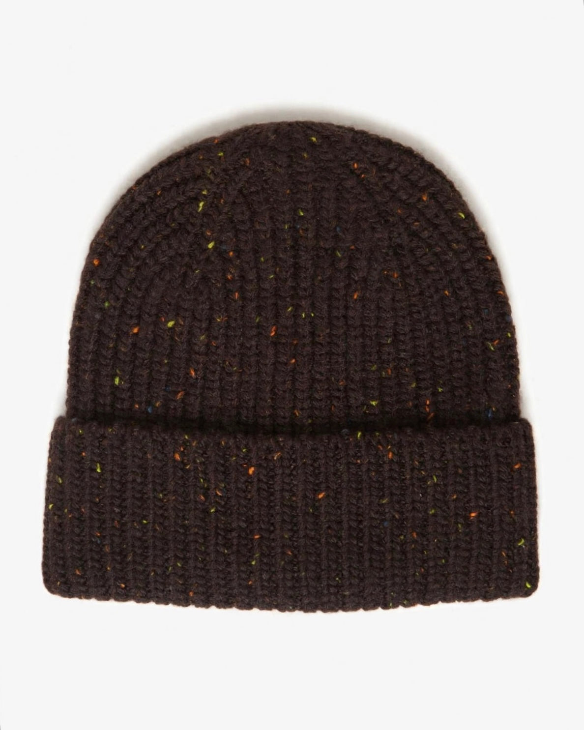 Cappellino moro in lana con risvolto