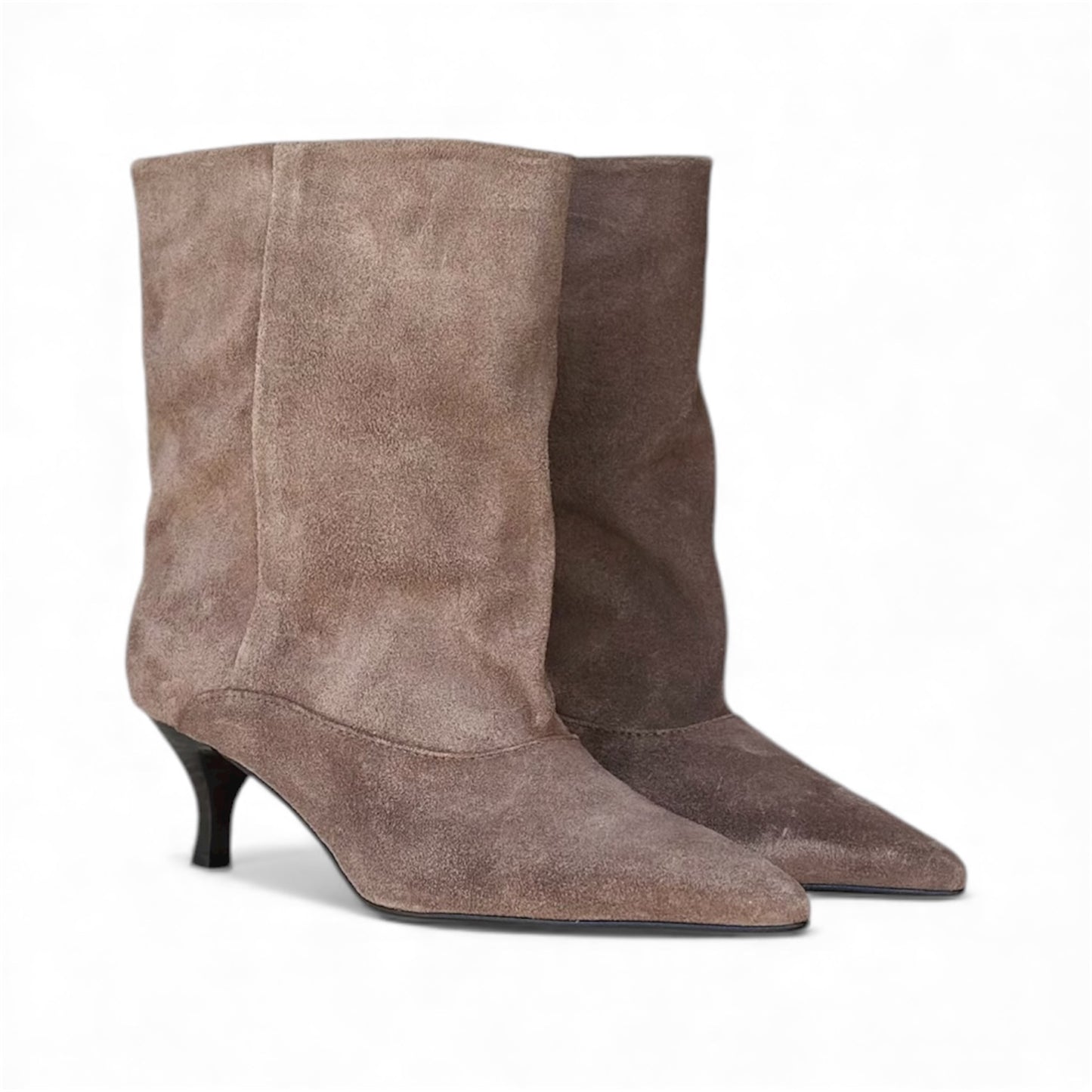 Stivale basso in camoscio taupe