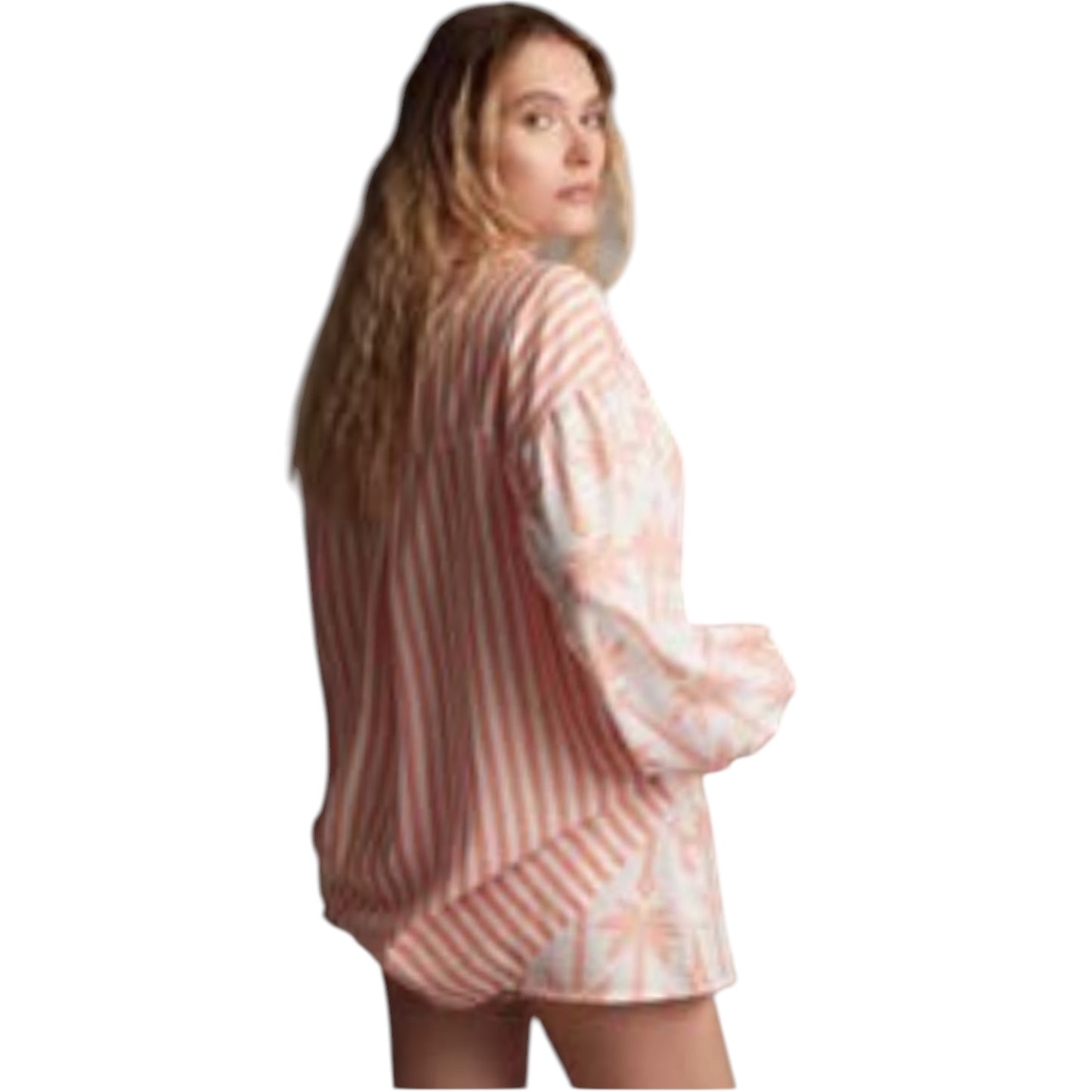 Completo a righe arancio camicia e pantaloncino