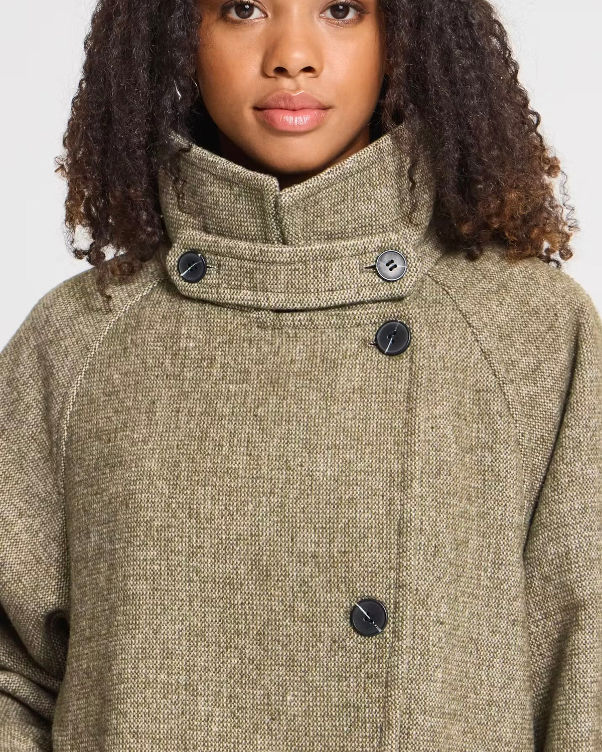 Cappotto lana verde oversize