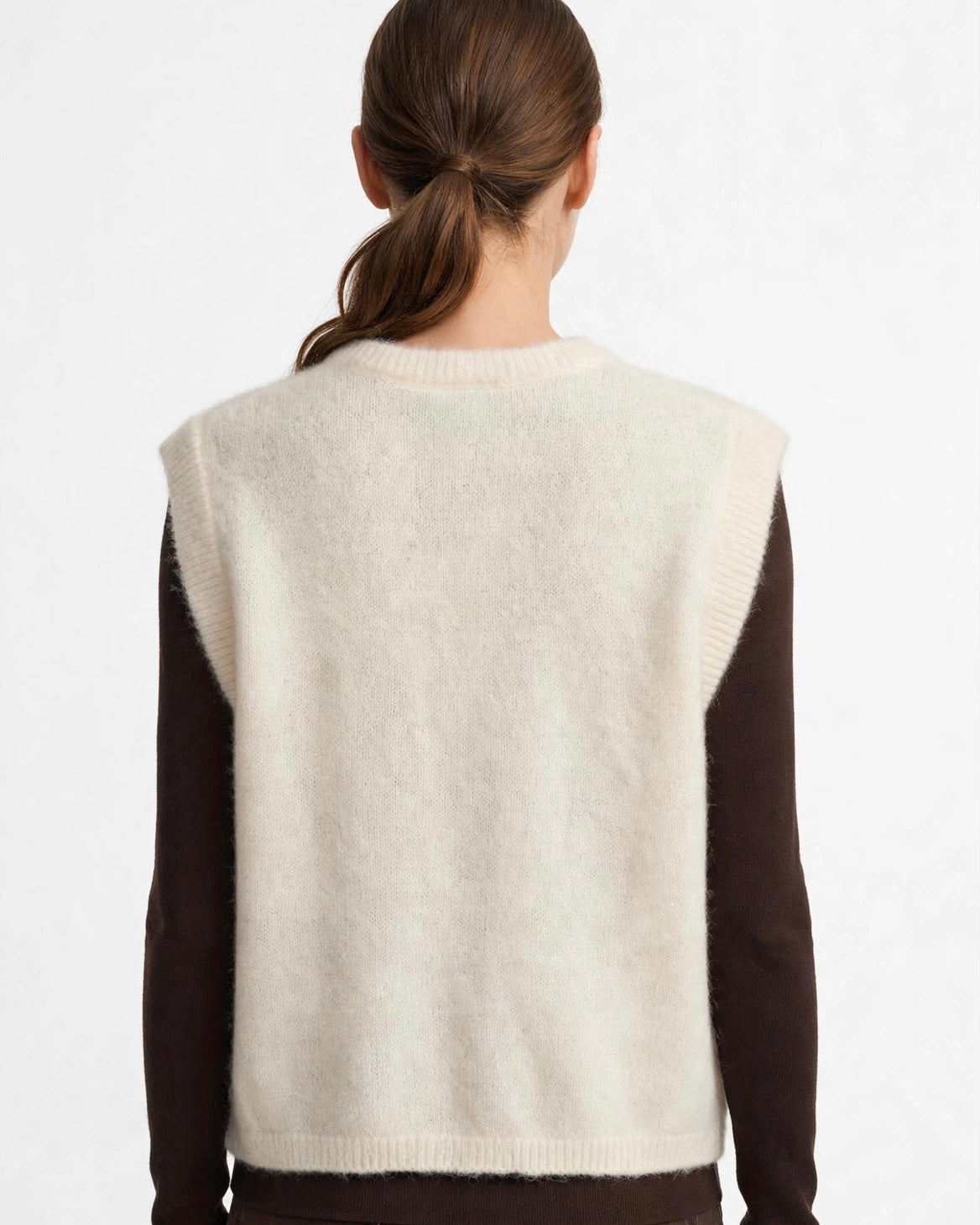 Cardigan panna senza bottoni