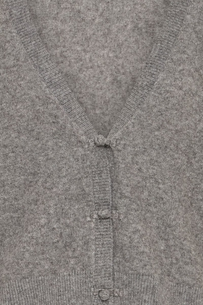 Cardigan Ihdasila grigio con scollo a V