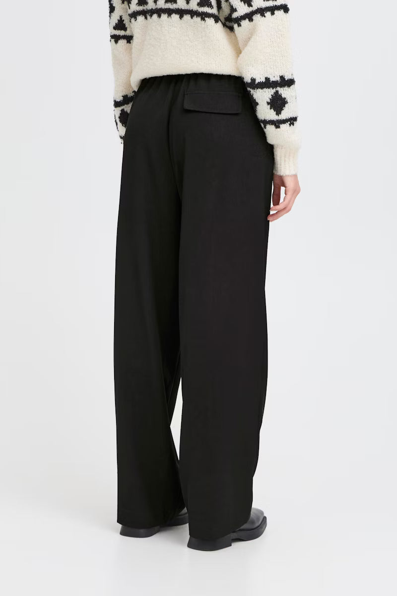 Pantalone nero con elastico in vita