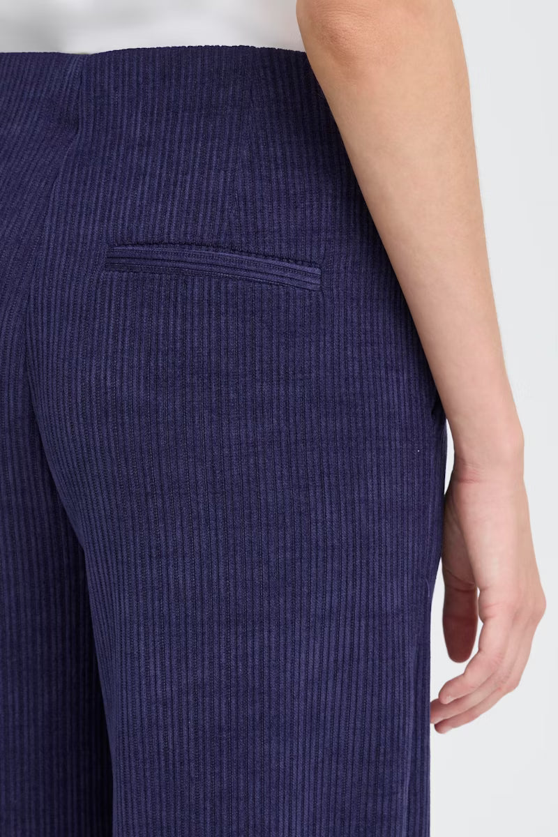 Pantalone blu a costine Ihkate Corduroy