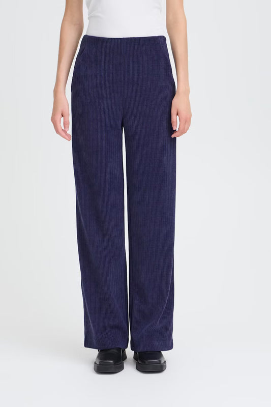 Pantalone blu a costine Ihkate Corduroy