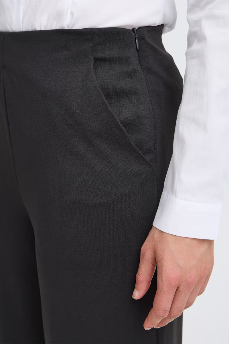 Pantalone palazzo nero con zip Ihkate Wide