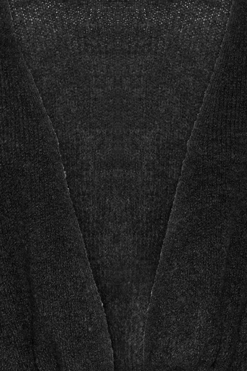 Cardigan corto nero con coulisse