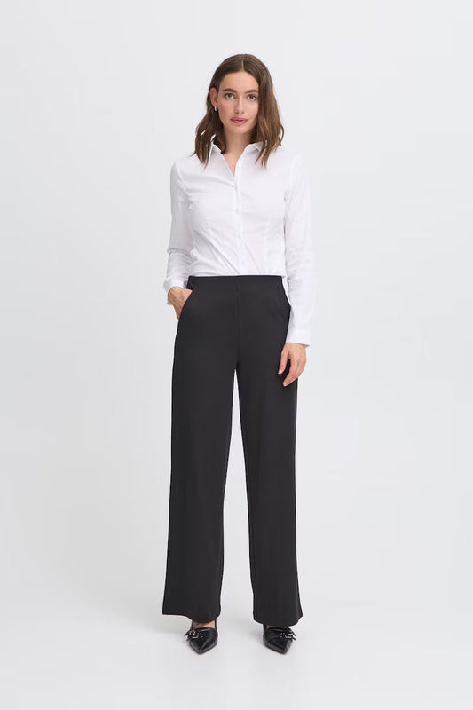 Pantalone palazzo nero con zip Ihkate Wide