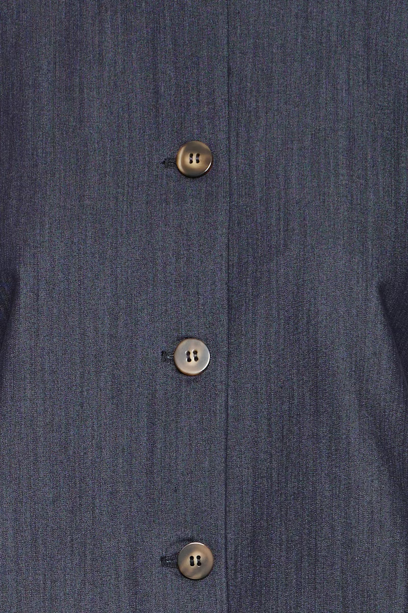 Completo blu con gilet e pantalone palazzo