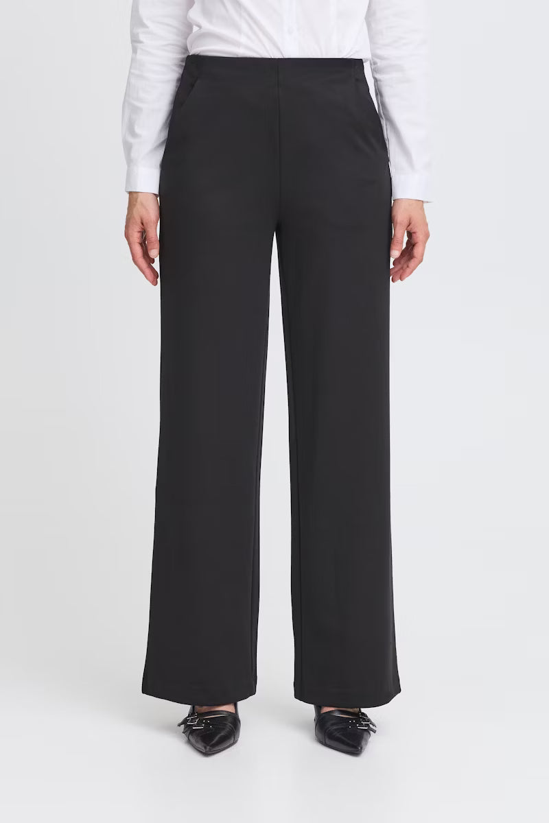 Pantalone palazzo nero con zip Ihkate Wide
