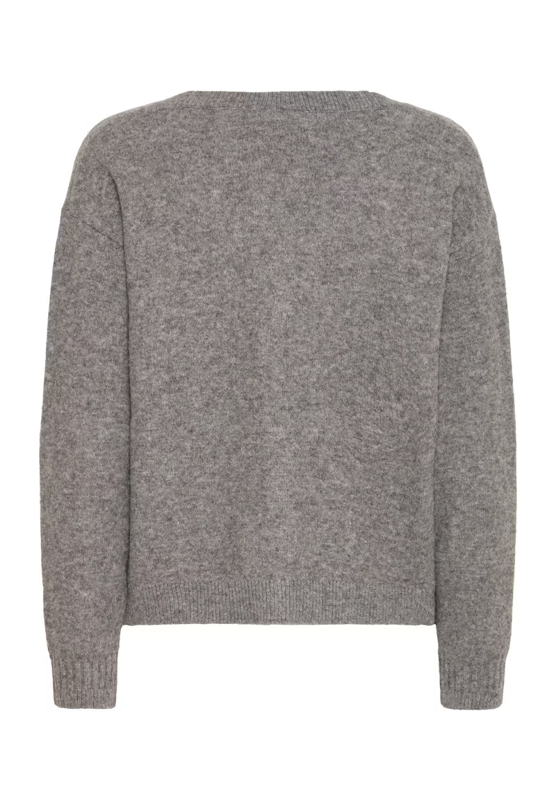 Cardigan Ihdasila grigio con scollo a V