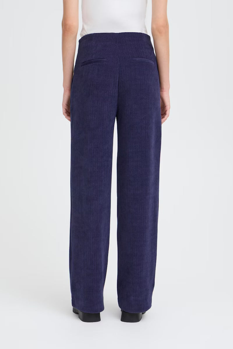 Pantalone blu a costine Ihkate Corduroy