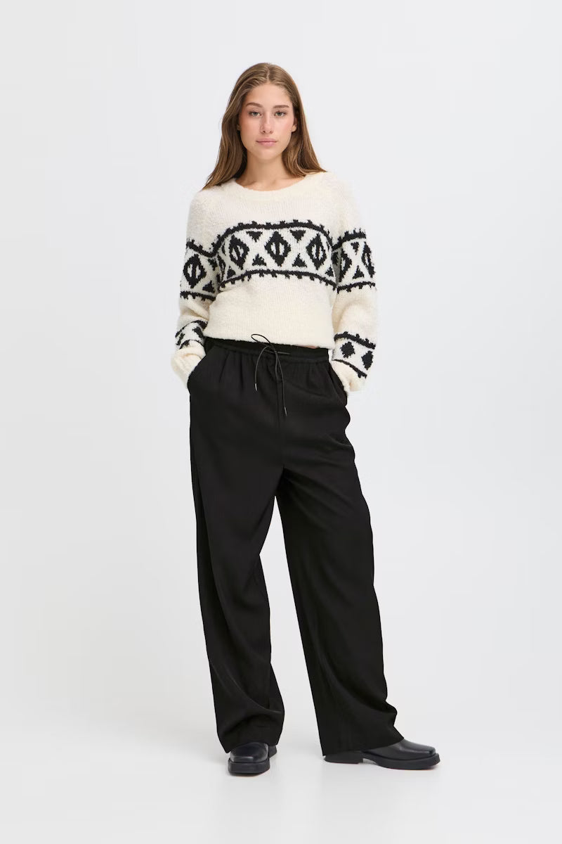 Pantalone nero con elastico in vita
