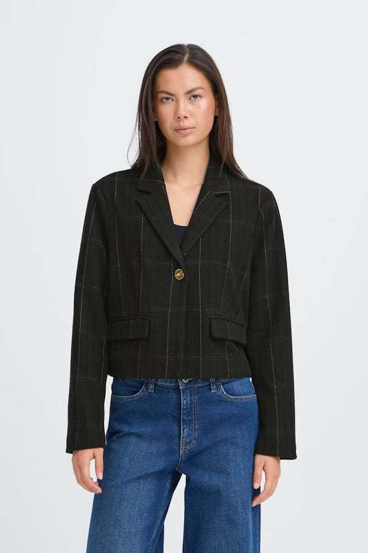Completo Woolley con blazer corto e pantalone palazzo