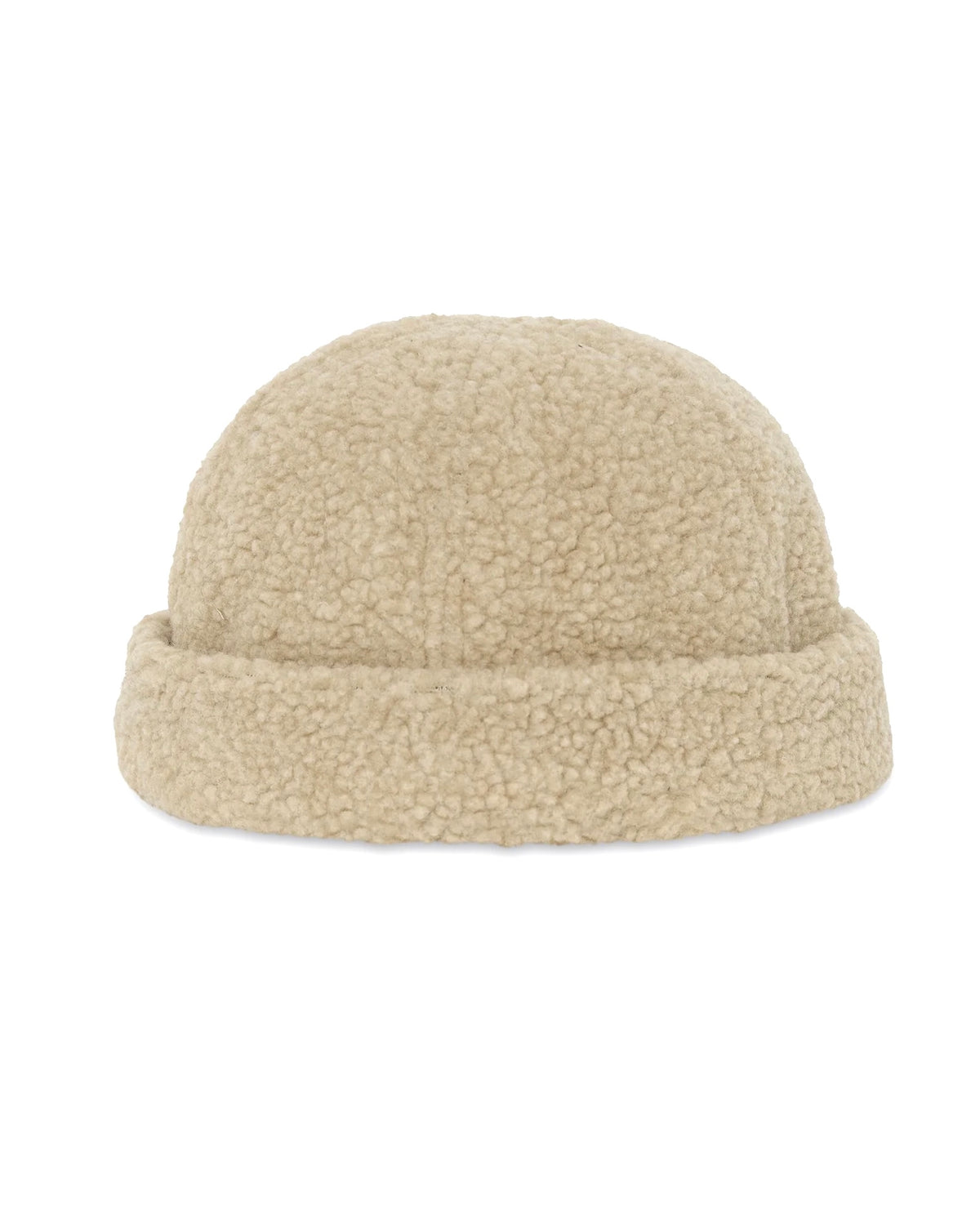 Cappello panna eco pelliccia con risvolto
