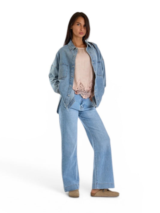 Jeans gamba larga