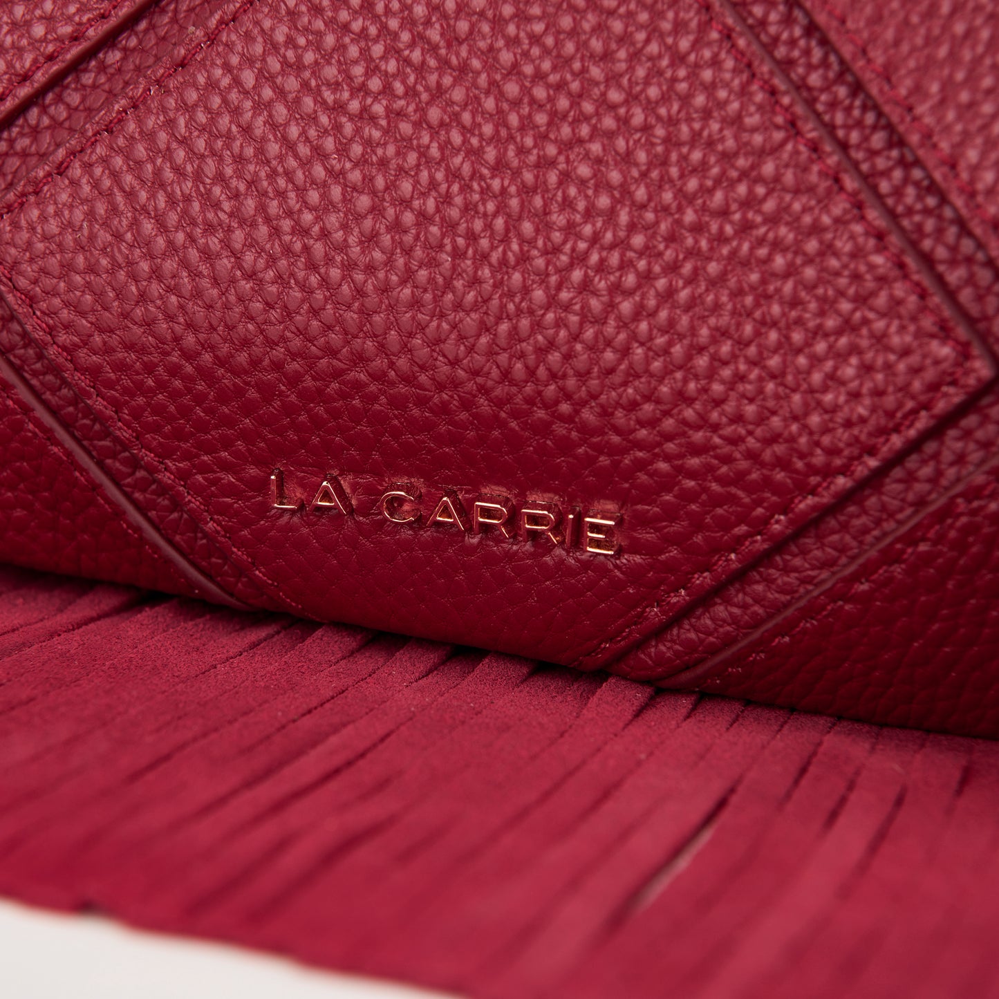 Borsa in pelle red con frange