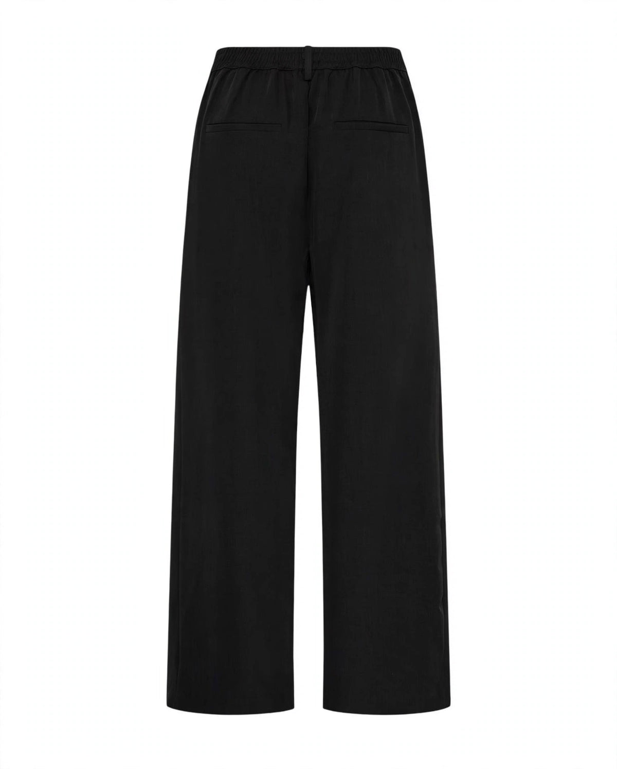Tailleur nero oversize giacca e pantalone palazzo con elastico in vita