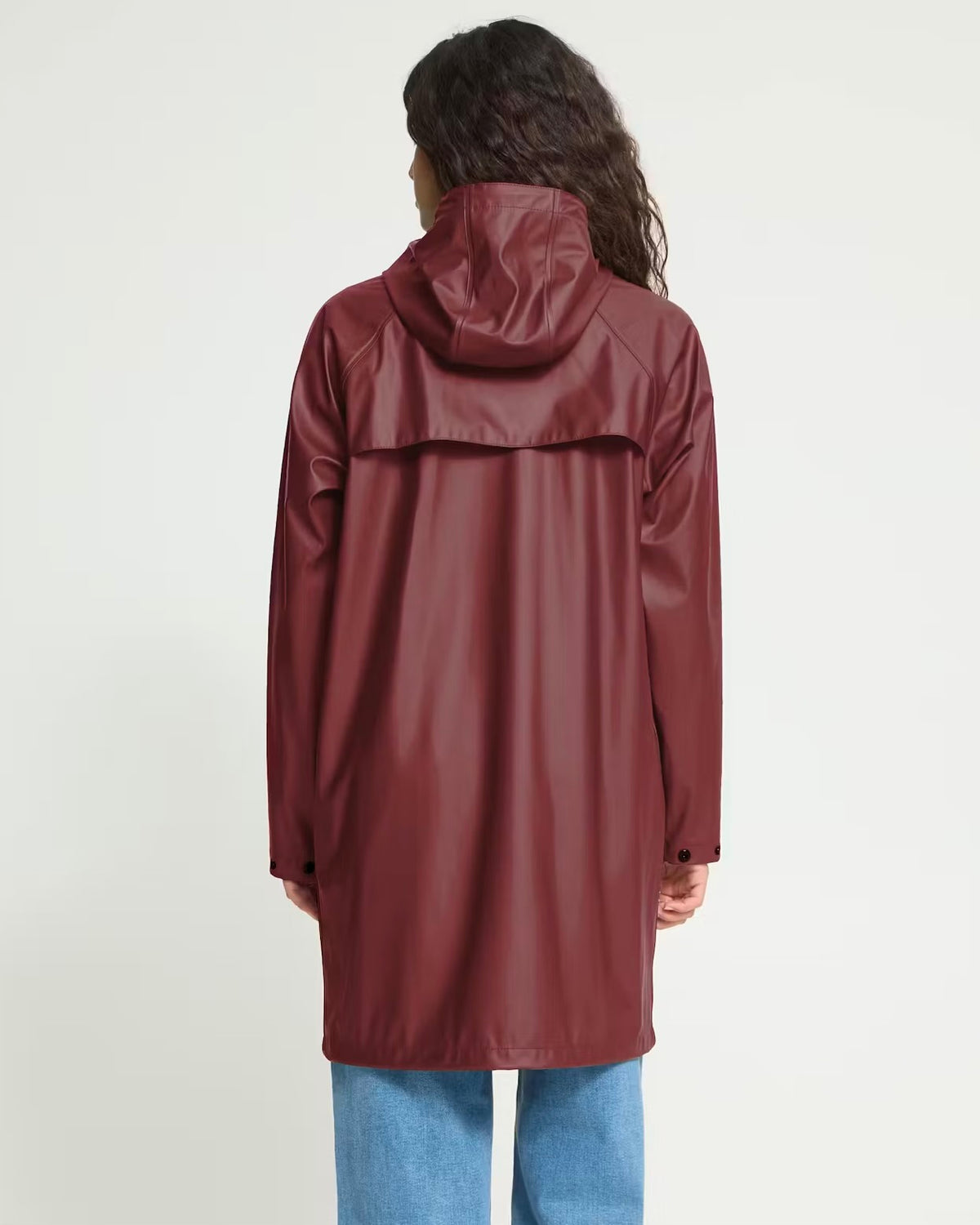 Burgundy rain jacket