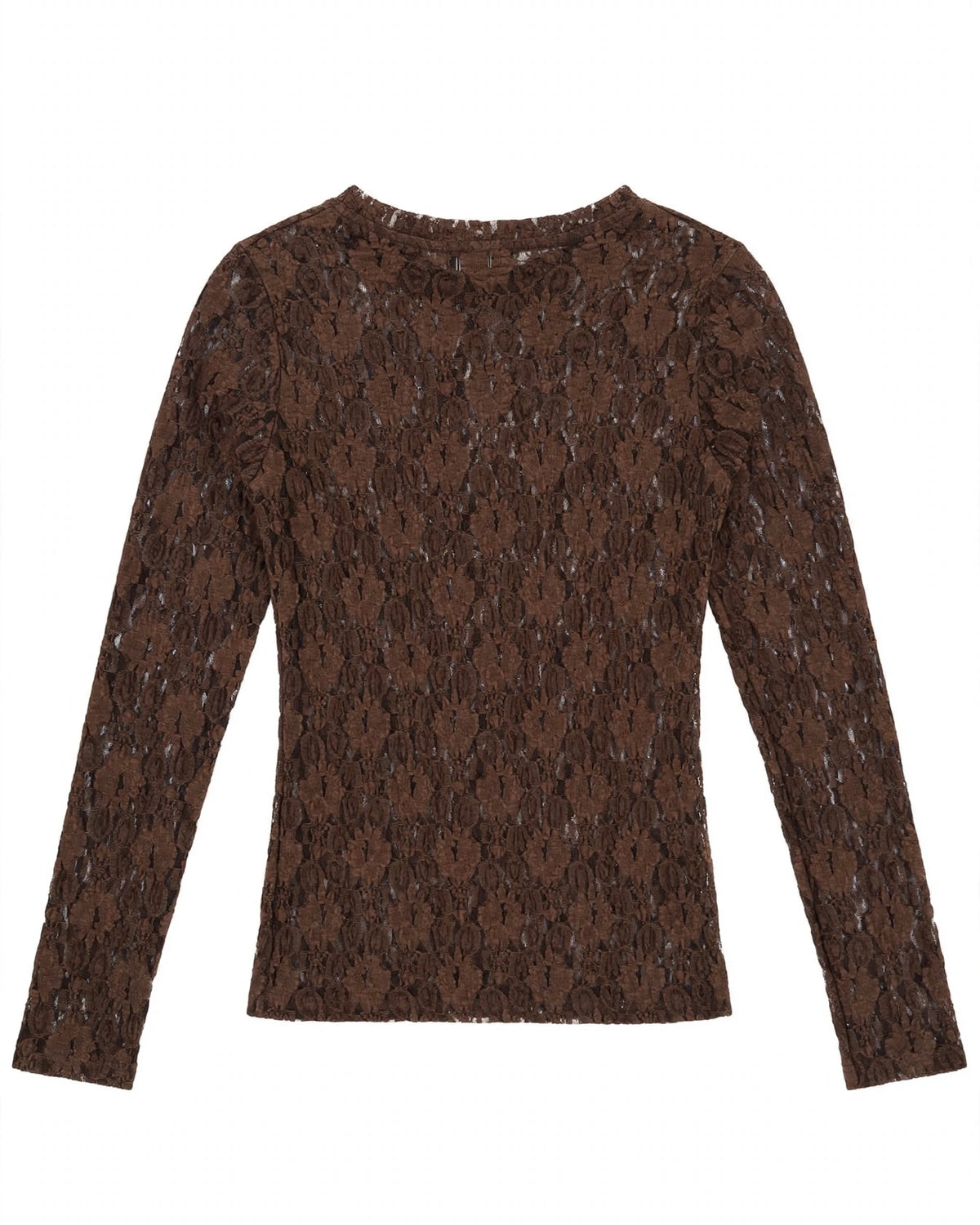 Completo in pizzo moro maglia scollatura tonda e gonna lunga con gonnellino foderato