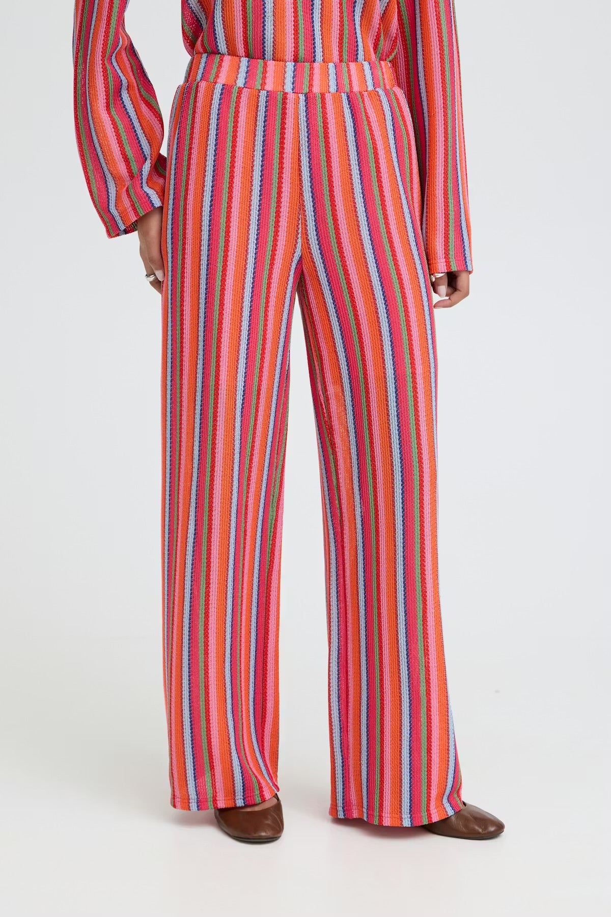 Pantalone multicolor effetto uncinetto