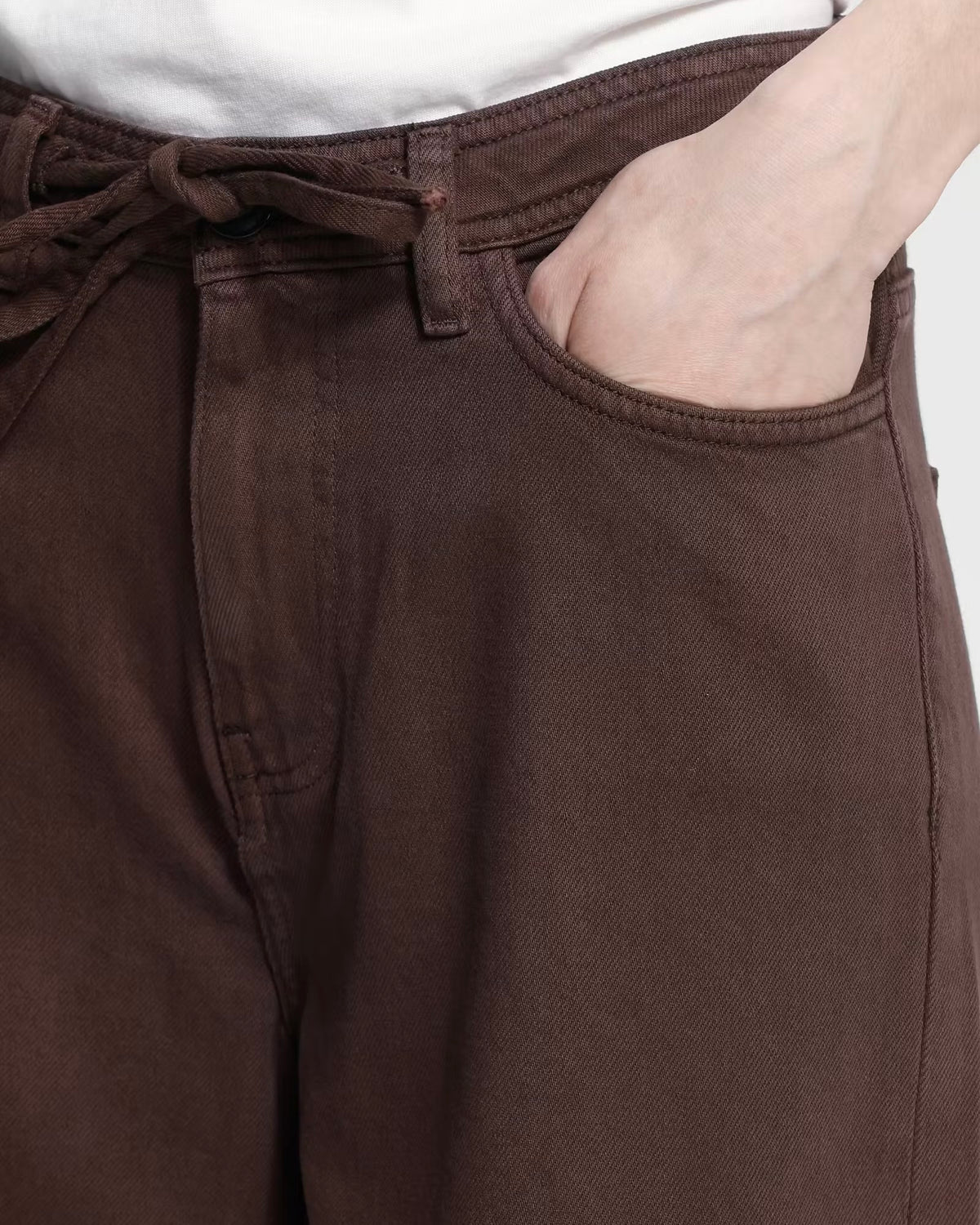 Jeans moro palazzo con coulisse