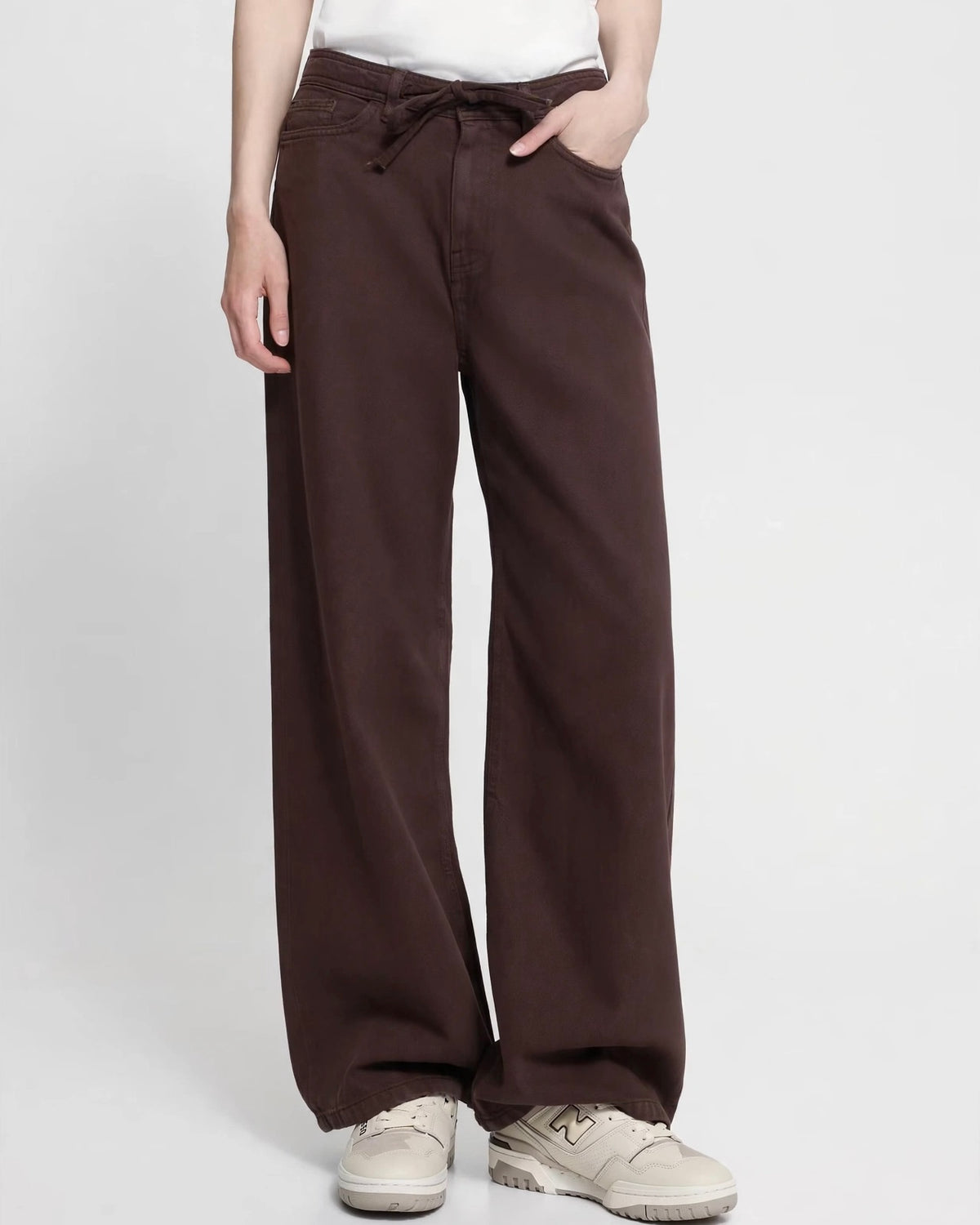 Jeans moro palazzo con coulisse