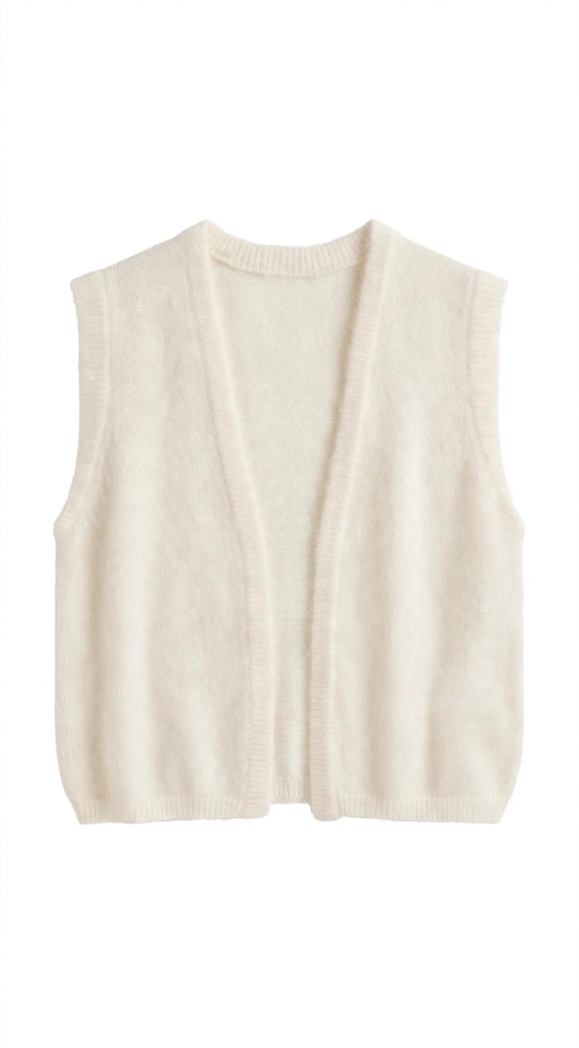 Cardigan panna senza bottoni
