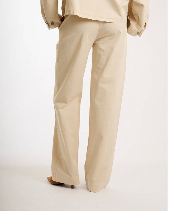 Pantalone gamba larga in cotone militare