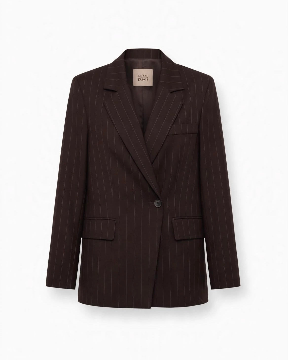 Tailleur gessato choco pantalone e giacca