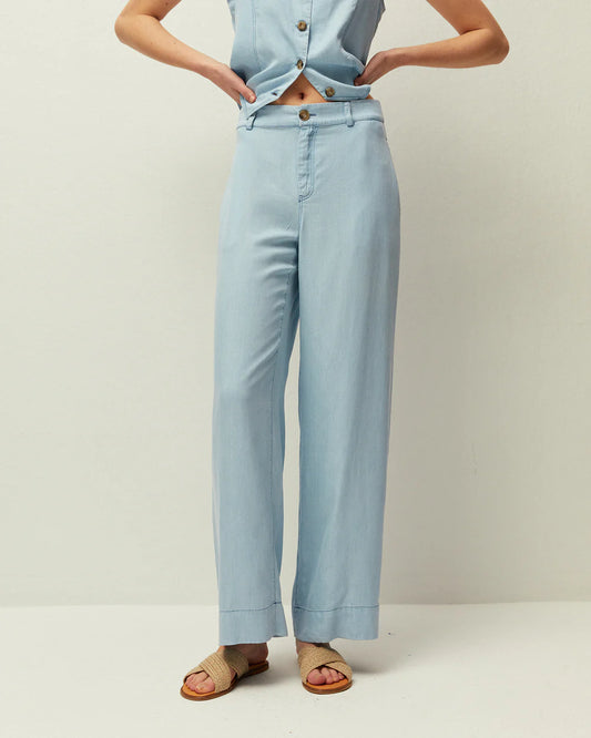Pantalone palazzo in jeans leggero