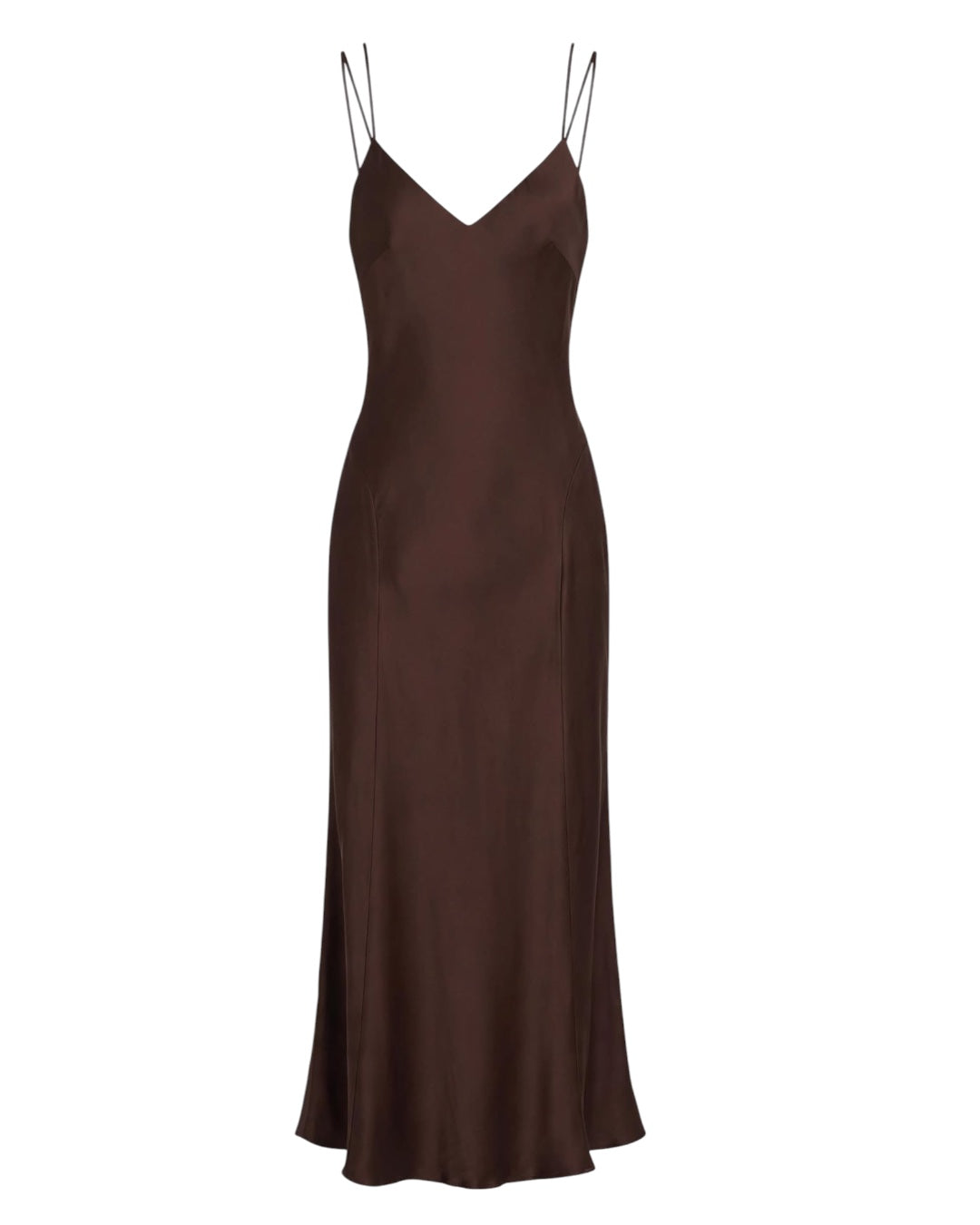 Abito choco lungo effetto satin