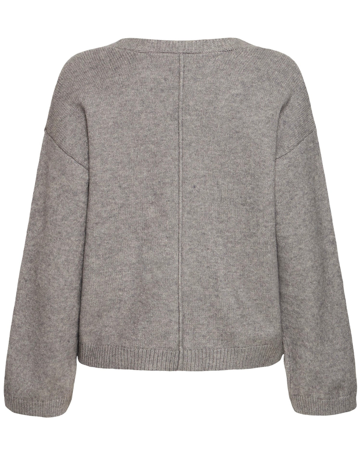 Cardigan grigio con bottoni e taschini
