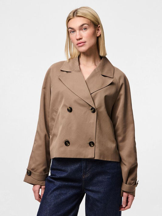 Trench corto doppiopetto Brown Lentil