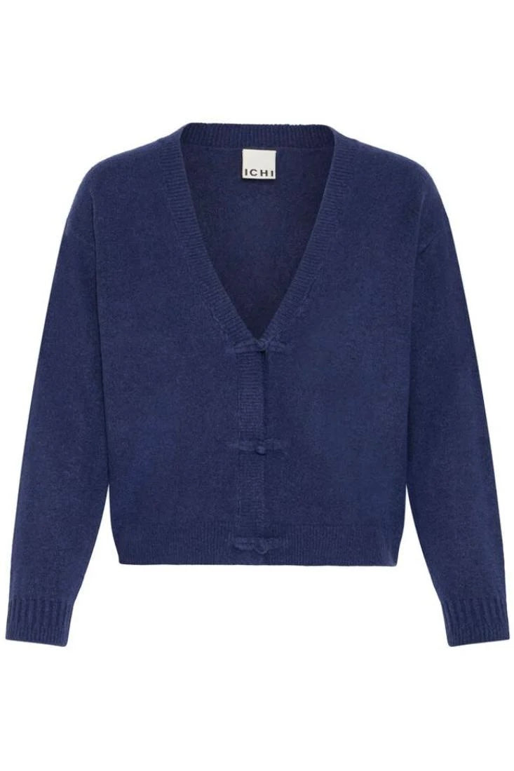 Cardigan Ihdasila blu con scollo a V