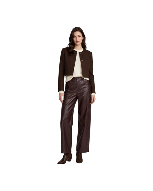 Pantalone mosto modello jeans effetto ecopelle