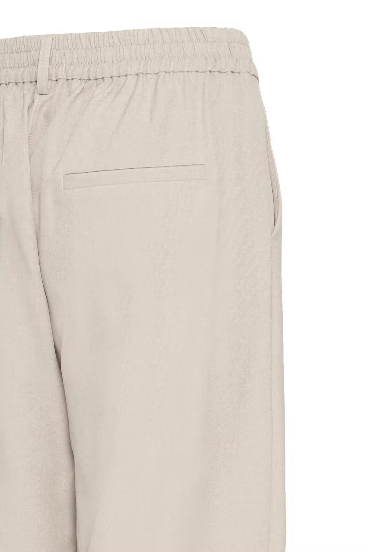 Pantalone palazzo con elastico in vita beige