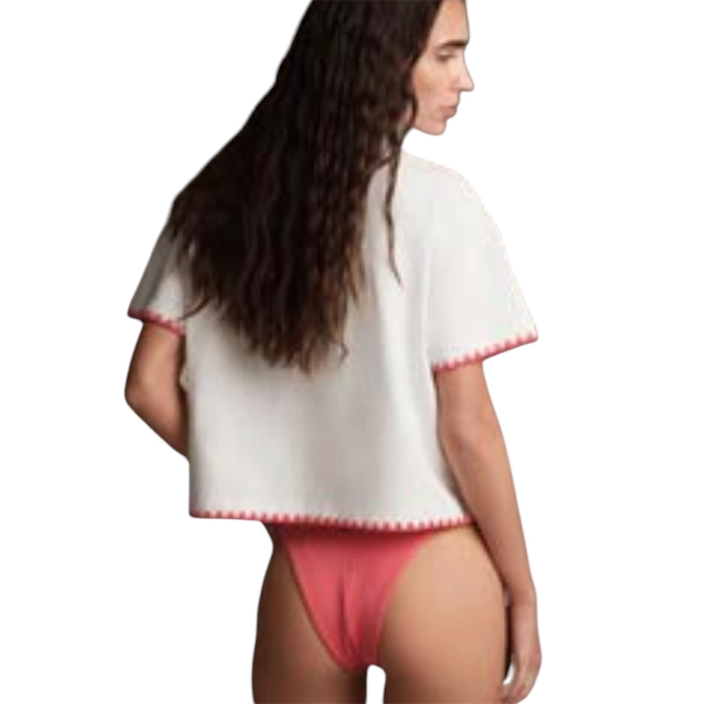 T-shirt bianca con ricamo