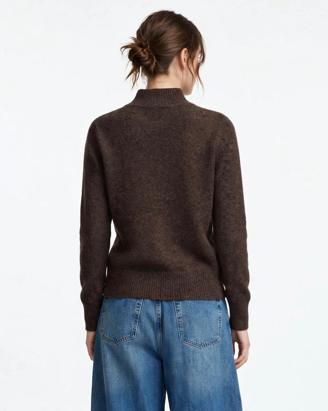 Maglione cioccolato scollatura V
